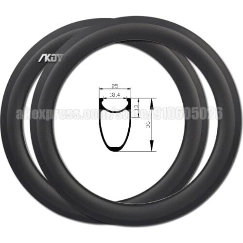 18 Inch Wheels Carbon for BMX Bikes 36mm Depth 25mm Width V Brake Clincher with reinforced Basalt Brake Surface 18" Wheel