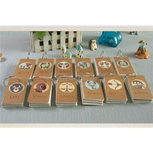 2pcs/lot Loose Leaf Memo Pads Novelty words cards Creative Constellation notepad fashion memo pad vocabulary cards for learning