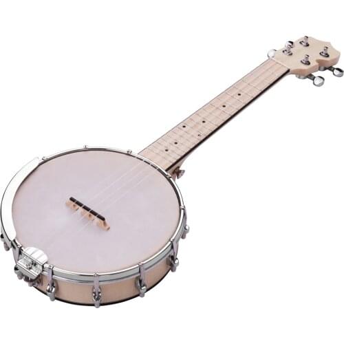 Ammoon Concert 23 Inch Open-back Banjo Uke 4 String Banjolele Maple Body Okoume Neck with Tuning Wrench Bridge Positioning Ruler