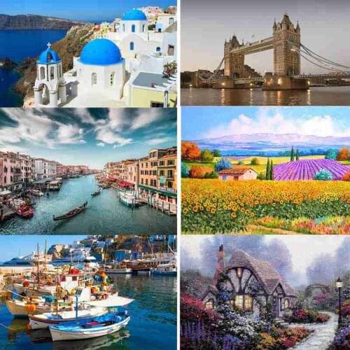 500 Pieces Jigsaw Landscape Pictures Puzzles Toy For Adults Kids Gift DIY Landscape Pattern Puzzles Assembling Educational Toy