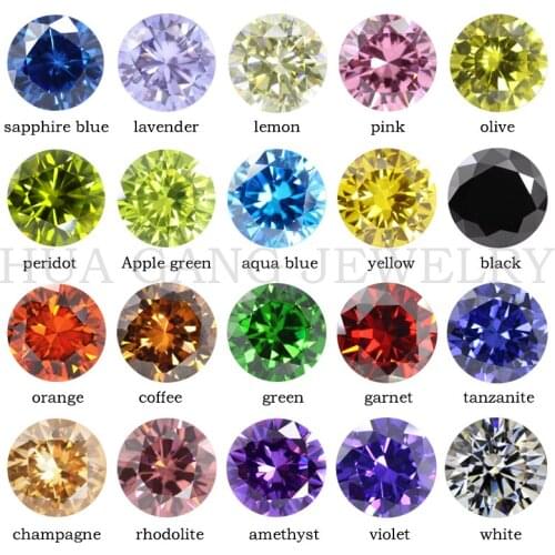 500pcs 1~3mm AAAAA Cubic Zirconia Stone Multicolor Round Shape Brilliant Cut Loose CZ Stones Synthetic Gems Beads For Jewelry