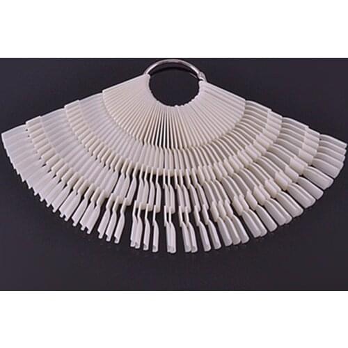 50 x 3 Tips 50Pcs Nail Color Chart Fan-shaped 150 Colors Nail Art Practice Design Training Polish Color Display Card Equipment