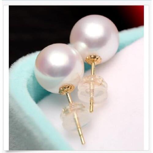 Free shipping gorgeous 10-11mm south sea round whitepearl earring