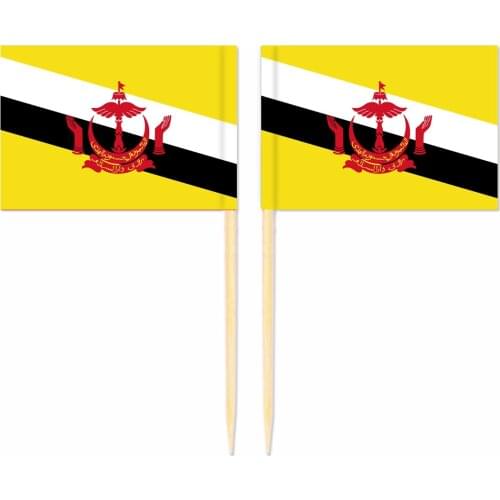 Free Shipping Brunei Flag Toothpick Flag 3.5X2.5CM 300pcs/bag Brunei National Flag