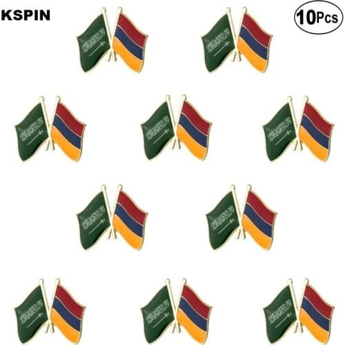 Saudi Arabia &Armenia Lapel Pin Flag badge Brooch Pins Badges 10Pcs a Lot