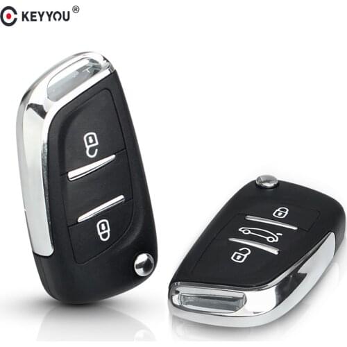 KEYYOU Modified 2/3 Button Folding Flip Remote Car Key Shell Case For CITROEN C2 C3 C5 C6 C8 with VA2 Blade CE0536