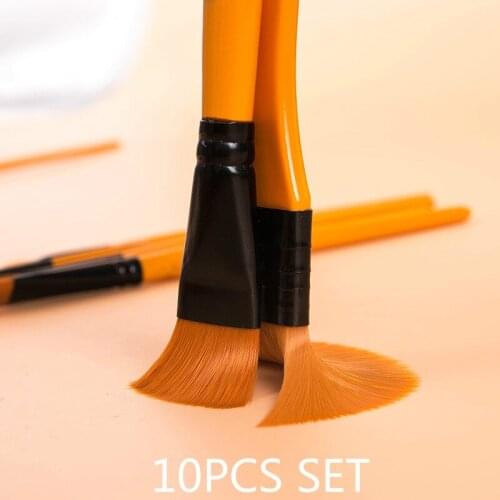 Wooden Oil painting pen 10 piece suit Acrylic paint brush for wall painting Fan shaped watercolor gouache with no hair off