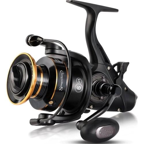 Sougayilang Carp Reels 6+1BB Spinning Reel 5.5:1/4.7:1 Smooth Powerful Double Brake Saltwater Fishing Reel Max Drag 33LB Pesca