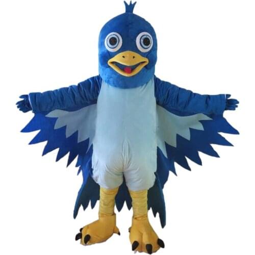 Blue Bird Custom Mascot Costume Adult Size Cartoon Cosplay Costume With Fan Inside Head For Commercial Advertising promotion