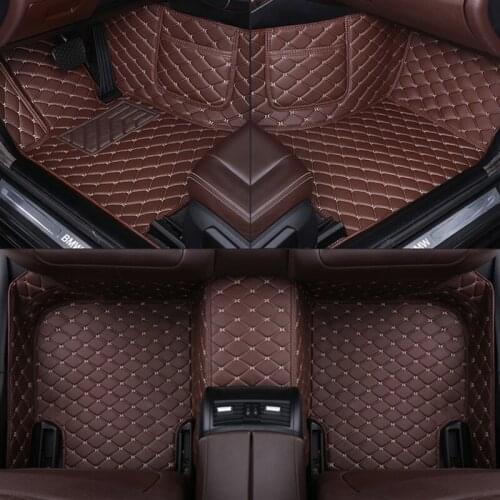Leather Custom car floor mat for Dodge Charger RAM 1500 2500 Dart Journey challenger Grand Caravan carpet Phone pocket
