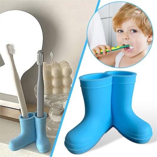 Creative Toothbrush Holder Mini Rain Shoes Cartoon Cute Silicone Rain Boots Holder Toothbrush Stand Pencil Pen Organize Tools