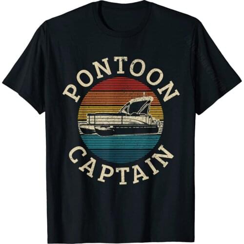 Mens Pontoon Captain Vintage Pontoon Boat Boating Pontooning Gift T-Shirt Funny Design T Shirt Cotton Men Tops & Tees Design