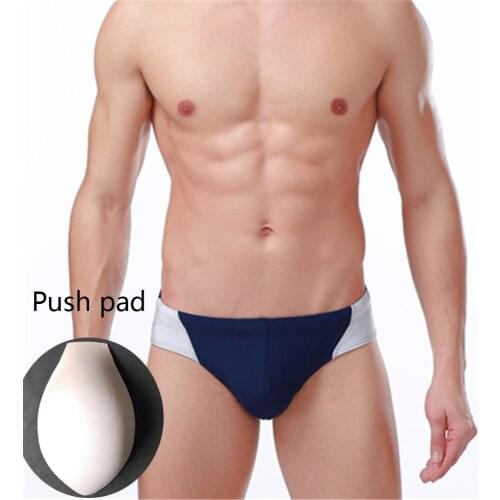 Mens Tethered Briefs Summer Push Pad Fashion Swimsuit Embarrassment-Proof Swimming Trunks For Hot Spring Swimming Vacation
