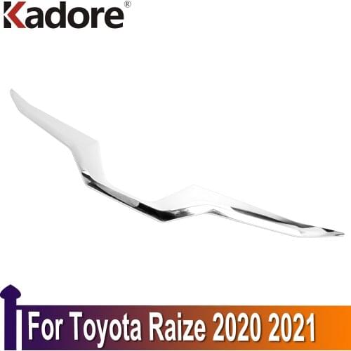 For toyota Raize 2020 2021 ABS Chrome Front Grill Cover Trims Strip Sticker Exterior Accessories Car Styling
