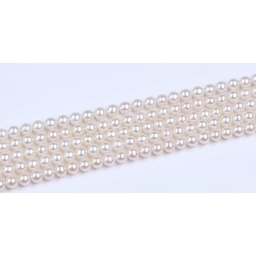 4mm natural beautiful white round shape freshwater pearl beads strand for jewelry making
