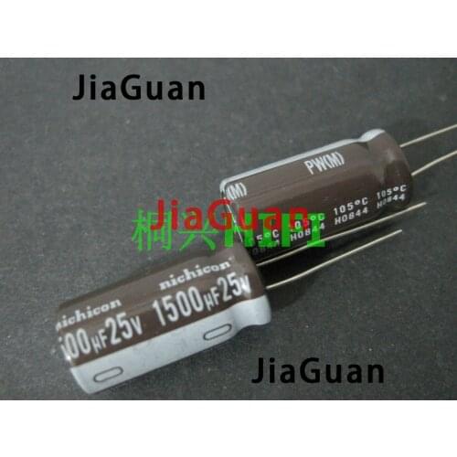 50PCS NEW NICHICON PW 25V1500UF 12.5X25MM electrolytic capacitor 25V 1500UF High frequency long life 1500uF/25V