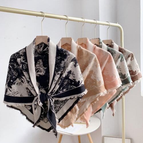 New Women Winter Scarf Warm Triangle Shawl Fashion Hijab Scarves Brand Design Wrap Vintage Soft Autumn Blanket