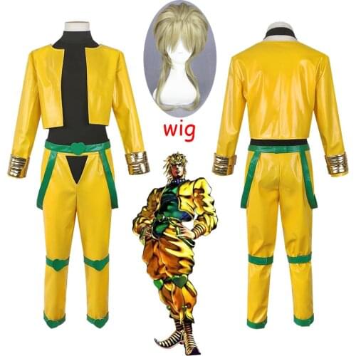 Anime JoJos Bizarre Adventure Movie Dio Brando Cosplay Costume Yellow Full Set Halloween Christmas Carnaval Costume