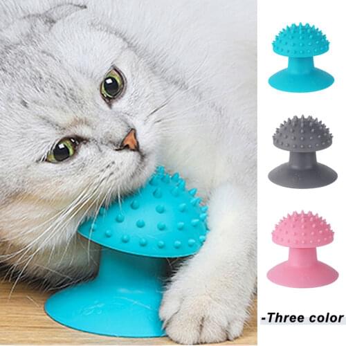 Cat Brush Pet Hair Removal Comb Grooming TPR Cat Sucker Cat Tickle Toy for Kitten Automatic Cleaning Cat Supplie Dropshipping