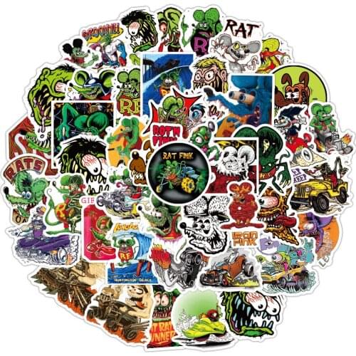 10/50pcs Rat fink Mouse Stickers for Mobile Phone Laptop Luggage Guitar Case Skateboard Bike Car Stickers