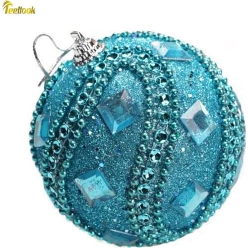 Teellook 10pcs 8cm Christmas Ball Christmas Tree Pendant Christmas Mall Hotel Home Decor