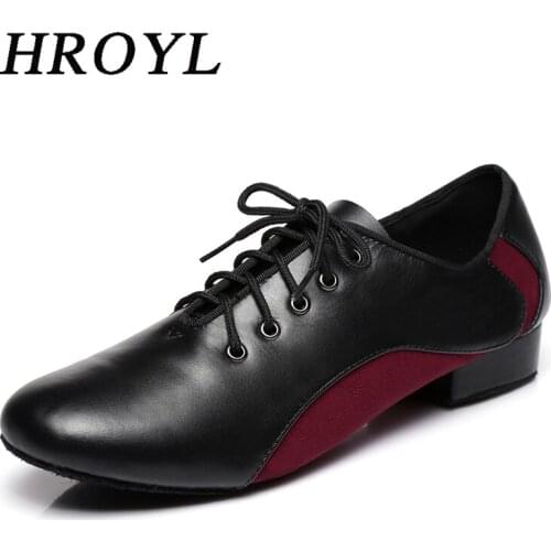 HROYL NEW Dance Shoes For Men Low Heel latin dance Shoes Ballroom Dance Shoes Men Salsa Dance Shoes Wholesale Hight Quality