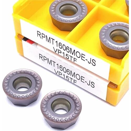 Carbide insert 10pcs RPMT1606 MOE JS VP15TF R8 milling cutter internal turning tool CNC carbide insert RPMT 1606|Turning Tool