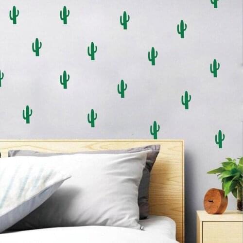 Pattern Cactus Vinyl Waterproof Removable Wall Stickers for Nursery Kids Room Wallpaper Decals Bedroom Murals Poster YY134