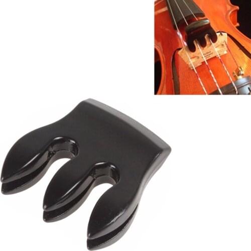 High Quality Violin Accessories 3 Prongs Metal Black Violin Mute Wear-resistant and Durable for 1/8-4/4 Violin Practicing