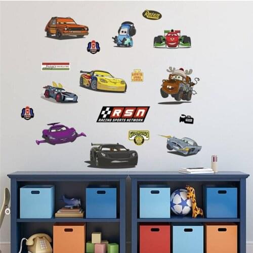 Vivid Cartoon Car Wall Stickers For Kids Room Height Measure Bedroom Decoration Growth Chart Wall Decals Boys Room Decor