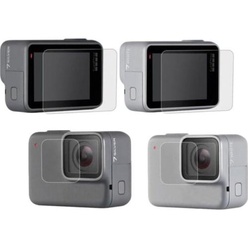 Tempered Glass Protector For GoPro Go pro Hero7 Hero 7 White/Silver Camera Front Lens LCD Dsiaply Screen Protective Film Guard