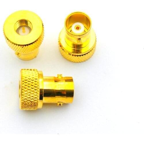 100PCS brass Gold BNC female jack to sma male plug RF coax adapter connector