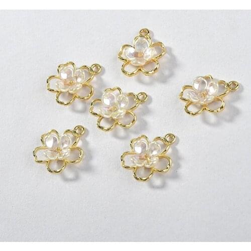 18mm handmade Double flower shape 3D alloy charms 40pcs/lot diy jewelry earrings/necklace/bracelet accessory