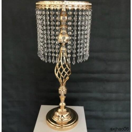 2009New European tieyi electroplating wedding props crystal road guide candlestick table flower set for photo decoration10piece