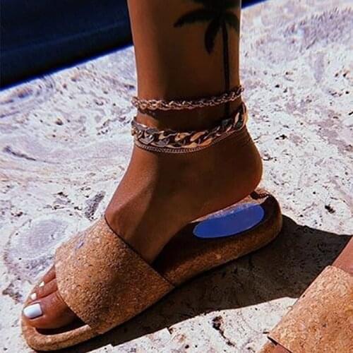 3 Pcs/Set Women Anklets Set Classic Geometric Metal Chain Gold Anklet Simple Sandals Summer Female Jewelry