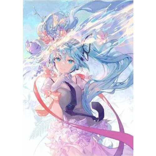 5D DIY Cartoon Anime Girl Diamond Painting Wall Sticker Mosaic Embroidery Home Decoration Painting Art Cross Stitch Kit FH553