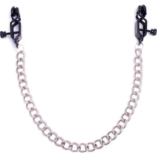 Fetish Breast Massage Bondage Adult Game Toys Nipple Clamps Nipple Clips Labia Clamps with Metal Chain Sex Products For Women