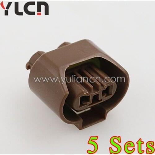 Free Shipping 5 Sets 2 Pin PA66 Female Brown Automotive Electrical Connector Types
