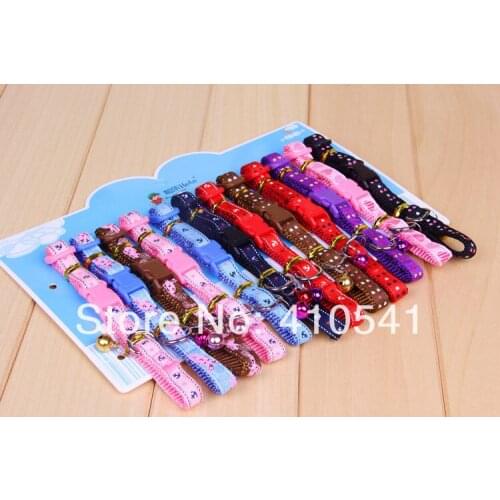 Free Shipping Pet Products Soft Pet Collar Pet Dog Cat Puppy Collars ( Two Size / XS S Six Colors ) Pet Collar With Bell