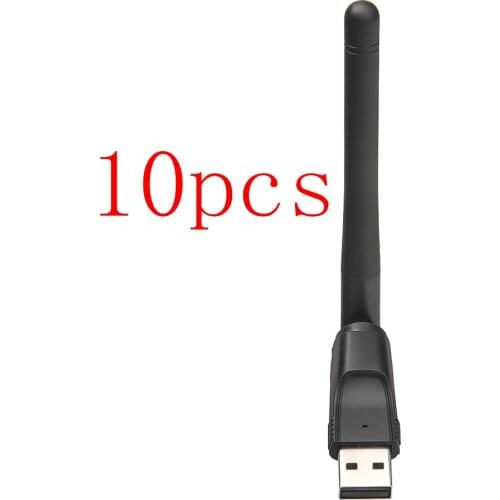 10pcs WiFi Wireless Network Card USB 2.0 150M 802.11 b/g/n LAN Adapter with rotatable Antenna for Laptop PC Mini Wi-fi Dongle