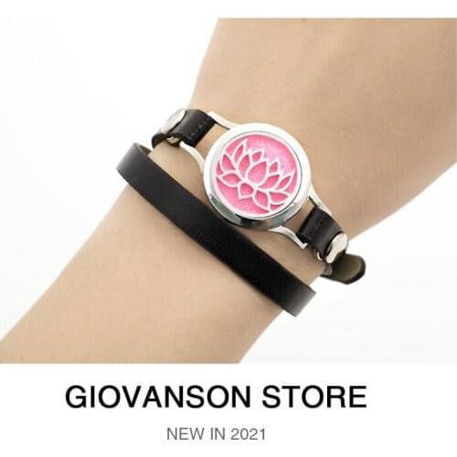 Tree Of Life 25mm Aromatherapy Essential Oil Twist Plain /Crystal Screw Pu Leather Bracelets for Wome