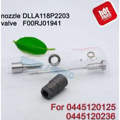 ERIKC 0445120125 Injector Nozzle DLLA118P2203 0433172203 Valve F00RJ01941 Spare Parts For Bosch Komatsu Cummins 350-8 300-8