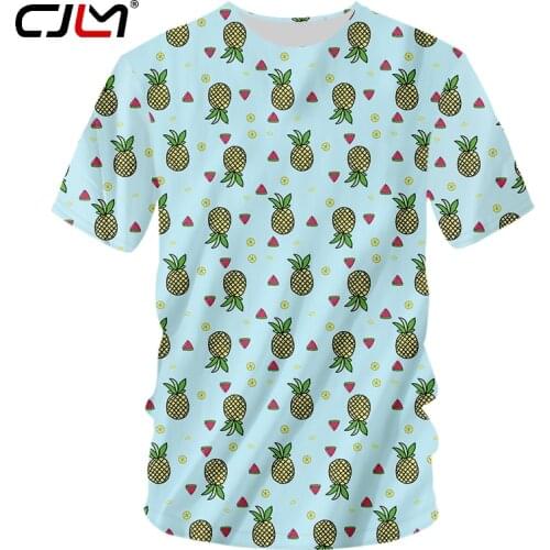 CJLM Fashion Mens T-shirts Watermelon Pineapple 3D Printed Male Novelty Tee Streetwear Casual T-shirt Oversized Dropship 5XL