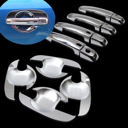 Chrome Door Handle Cover + Cup Bowl Cover Trim smart keyhole For Suzuki SX4 Hatchback 2006 2007 2008 2009 2010 2011 2012