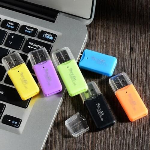 Kebidu Mini USB 2.0 Card Reader For Micro SD Card TF Card Adapter Plug And Play Colorful Choose From For Tablet PC