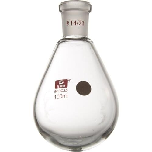 High Borosilicate Rotary Flask 19 # Eggplant Shaped Flask for Grinding Rotary Evaporator