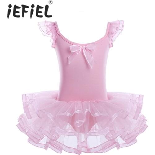 Beautiful Girls Ballet Tutu Dress Cotton Mesh Ruffled Ballet Dance Class Gymnastics Leotard Turnpakje Costumes for Dancing