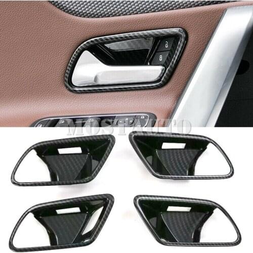 ABS Carbon Fiber Inner Handle Bowl Covers For Mercedes-Benz A-Class W177 2019 4pcs Car Accessories Interior Car Decor Car Trim