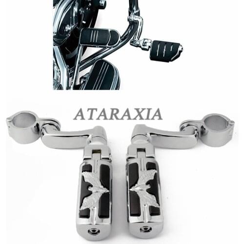 Motorcycle 1 1/4'' Highway Chrome Front Foot pegs Footrest For Honda GL1800 GOLDWING Foot Pegs Footrest Clamp Mount Footrests
