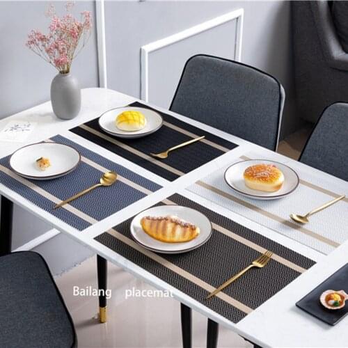 1 Pcs PVC Washable Placemats for Dining Table Mat Non-slip Placemat Set in Kitchen Accessories Cup Coaster Wine Pad